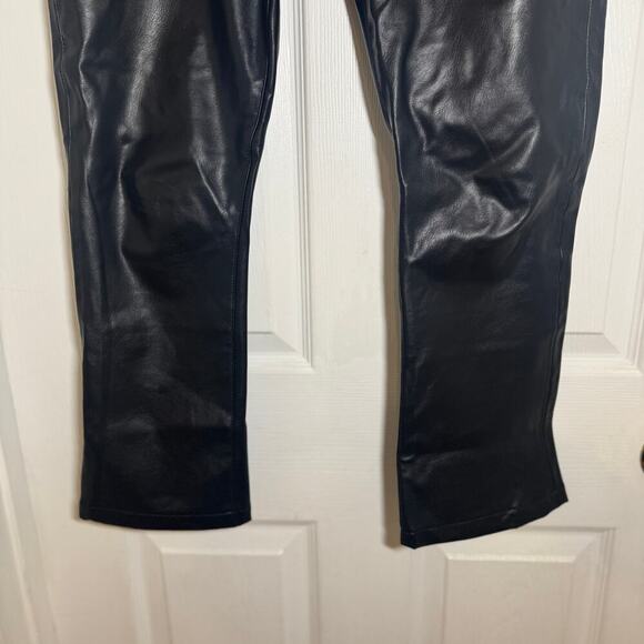 Veronica Beard Beverly Vegan Leather Skinny-Flare Black Pant Size 28 - Picture 4 of 13